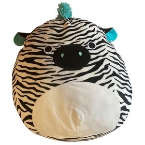 Squishmallows Tracey the Zebra Print Plush with Black and White Stripes